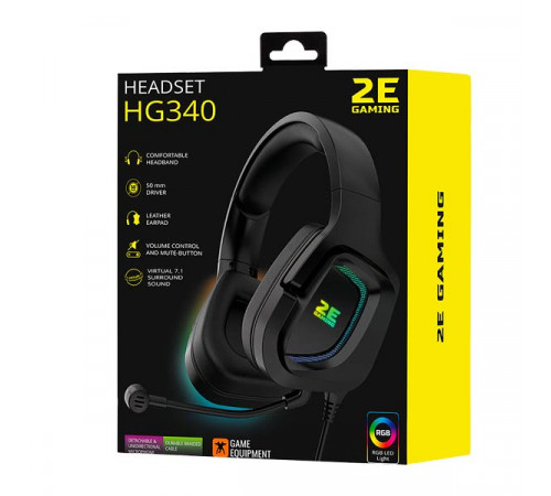 2E HG340 7.1 Gaming Headset Black 2E-HG340BK-7.1