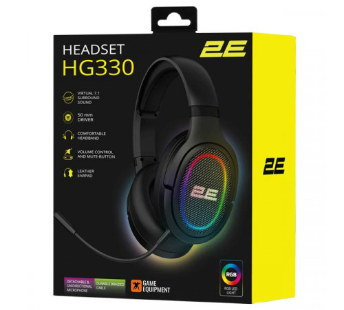 2E HG330 7.1 Gaming Headset Black 2E-HG330BK-7.1