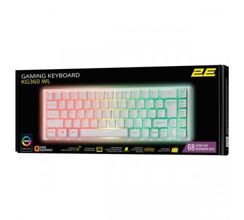 2E KG360 White RGB Wireless Gaming Keyboard