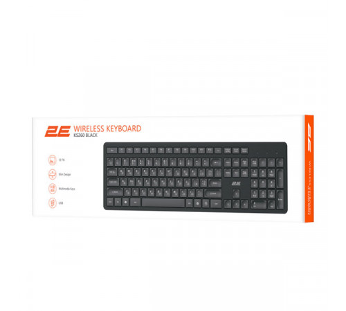 2E KS260 Membrane Black Wireless Keyboard 2E-KS260WB