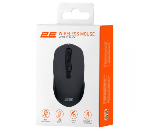 2E MF211 Wireless Black Mouse