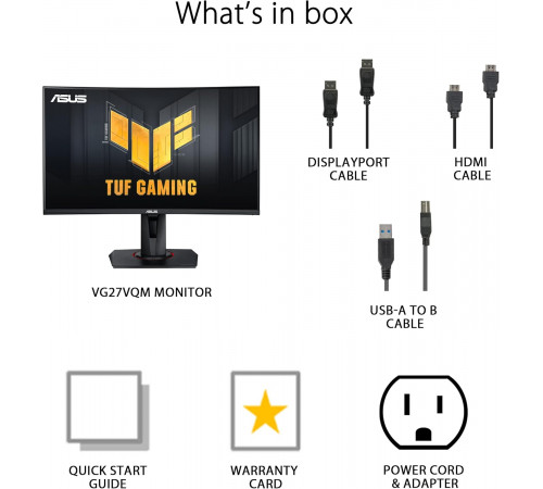 ASUS TUF Gaming VG27VQM Curved HDR Monitor