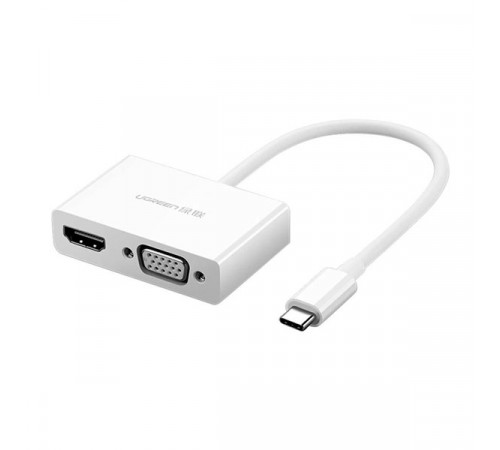 Adapter Ugreen MM123 30843 USB Type-c to HDMI+VGA White