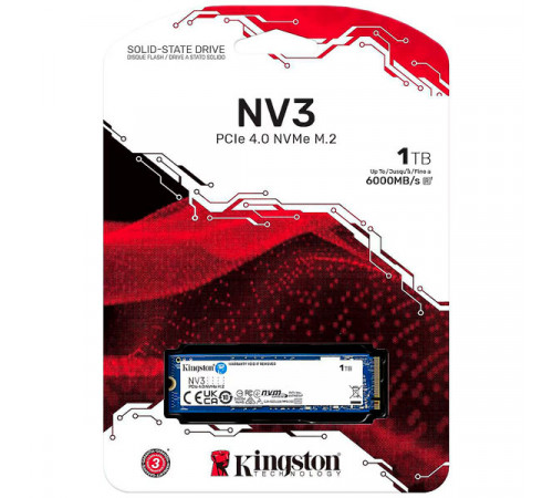 SSD Kingston 1TB NV3 PCIe 4.0 NVMe SNV3S/1000G