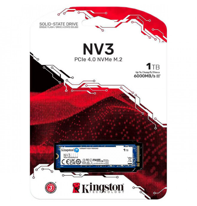 SSD Kingston 1TB NV3 PCIe 4.0 NVMe SNV3S/1000G