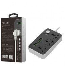 Ldnio SC3604 Power Strip with 3 AC Sockets and 6 USB Ports – Black