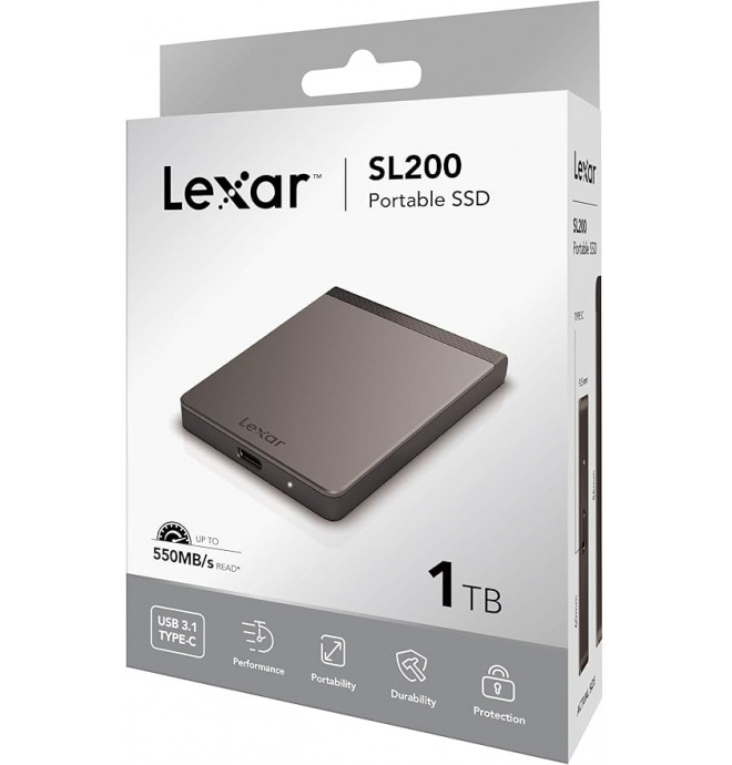 Lexar SL200 1TB Portable USB 3.1 Type C SSD