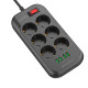 Power extension cord Ldnio SE6403 2500W, 2m EU Plug, 4 USB, 6 Sockets. 3.4A