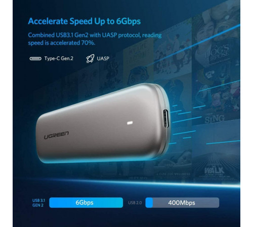 UGREEN CM23 60355 M.2 Portable SSD Enclosure 6Gbps