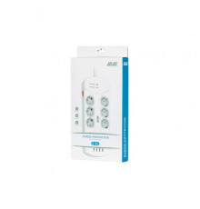 Surge Protector 2E with 8 sockets and a switch 3G1.5, 3m, white