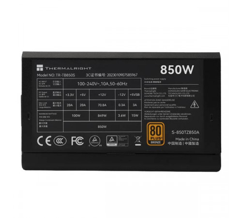 Thermalright TB-850S 850W 80 Plus Bronze Power Supply